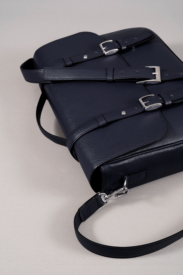 Business Bag | Blu Leather - Mr. Trevis