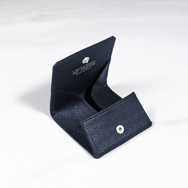 Portamonete in pelle | Blu - Mr. Trevis