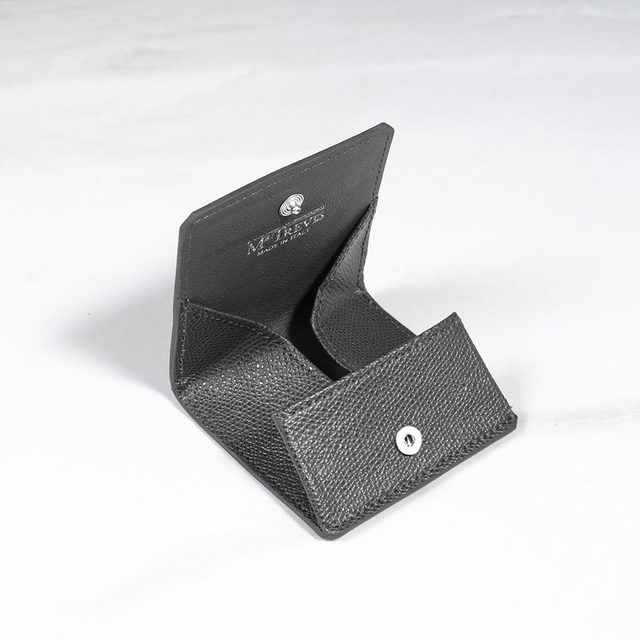 Portamonete in pelle | Grigio - Mr. Trevis