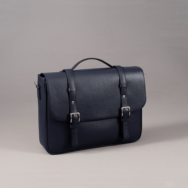 Business Bag | Blu Leather - Mr. Trevis