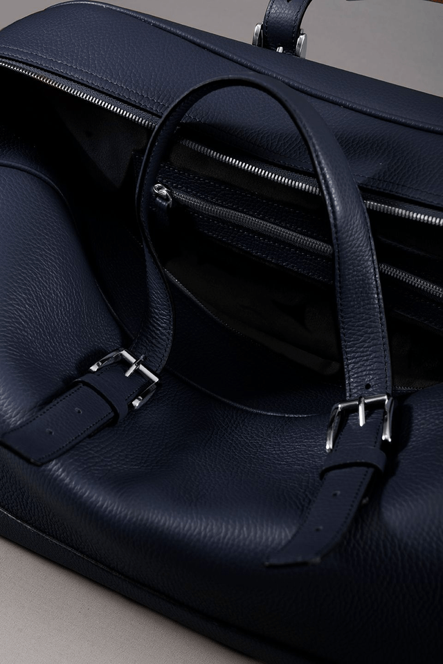 Weekender Bag | Blu Leather - Mr. Trevis