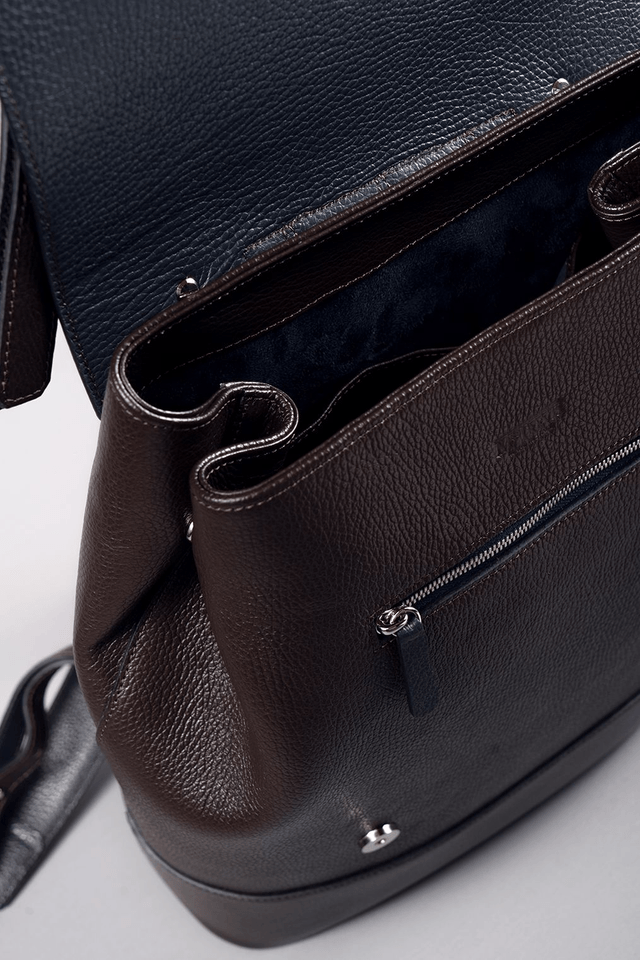 Leather Backpack | T.Moro-Blue - Mr.Trevis