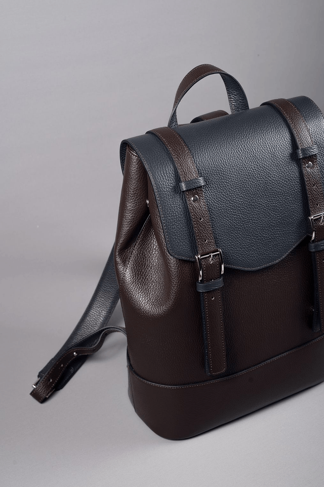 Leather Backpack | T.Moro-Blue - Mr.Trevis